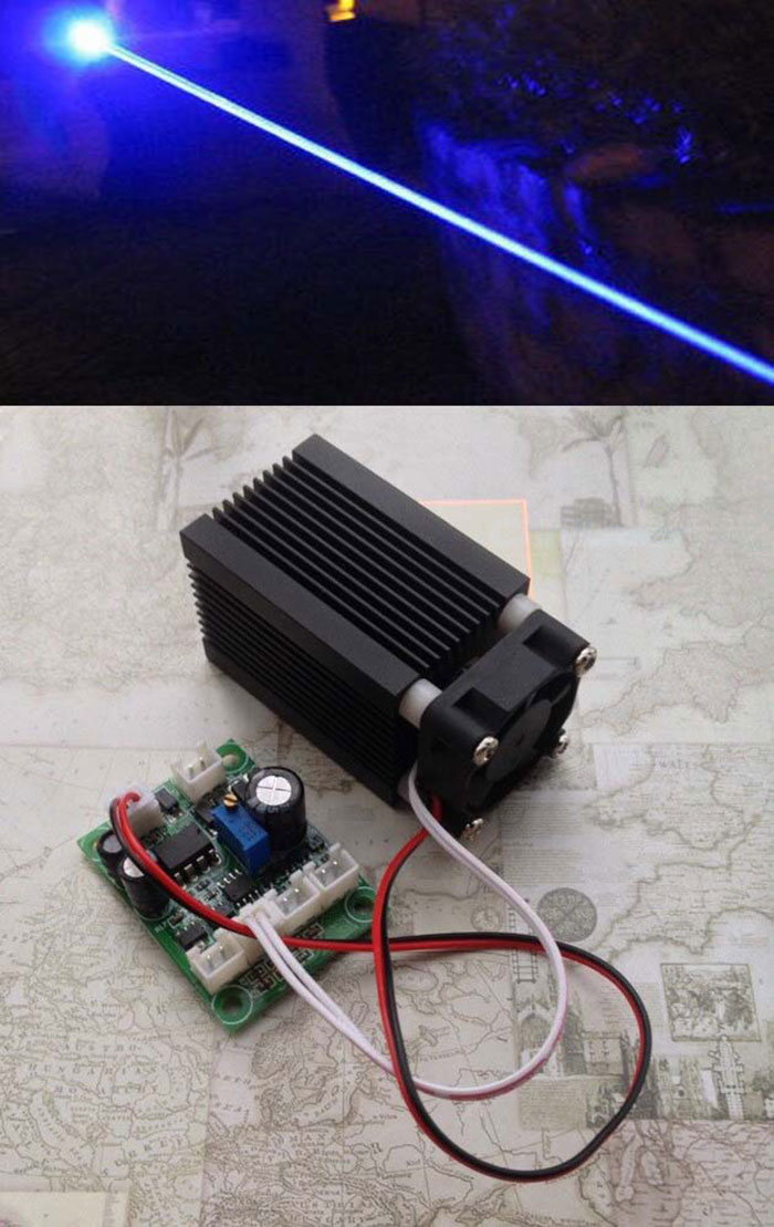 450nm 800mw 12V Blue Semiconductor Laser Module Dot With TTL Modulation 